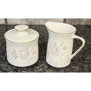 Johann Haviland Sweetheart Rose Sugar & Creamer Set Bavaria Germany